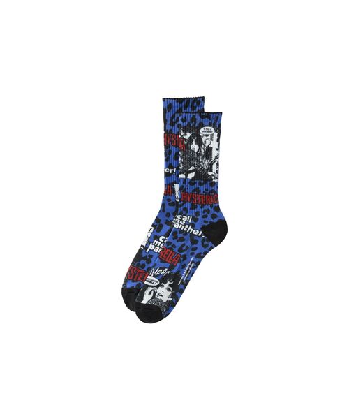 HYSTERIC GLAMOUR(ヒステリックグラマー)の「VAMPIRELLA/CALL ME PANTHER柄 スポーツソックス(ソックス/靴下・メンズ・ブルー系その他/レッド系その他・FREE)」の1枚目の写真
