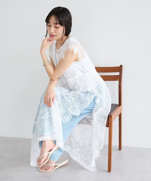 CRAFT STANDARD BOUTIQUE(クラフトスタンダードブティック)の「ウエストドロストレースレイヤードワンピース(ワンピース・レディース・ブラック/ホワイト・FREE)」の19枚目の写真