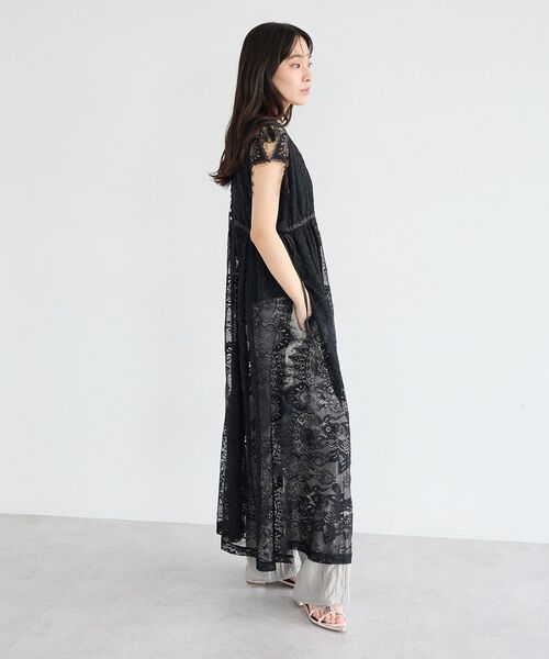 CRAFT STANDARD BOUTIQUE(クラフトスタンダードブティック)の「ウエストドロストレースレイヤードワンピース(ワンピース・レディース・ブラック/ホワイト・FREE)」の21枚目の写真