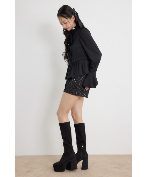 rienda(リエンダ)の「【AW先行アイテム】ツイードショートジャストウエストパンツ(その他パンツ・レディース・ベージュ/ホワイト/ブラック・MEDIUM/SMALL/X-SMALL)」の13枚目の写真