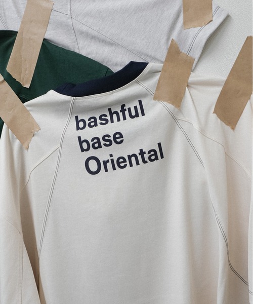 bashful base Oriental（バッシュフルベースオリエンタル）の「【bbO】バックロゴリンガーT（Tシャツ/カットソー・メンズ・ライトグレー/アイボリー/グリーン/ネイビー・LARGE/MEDIUM）」の6枚目の写真