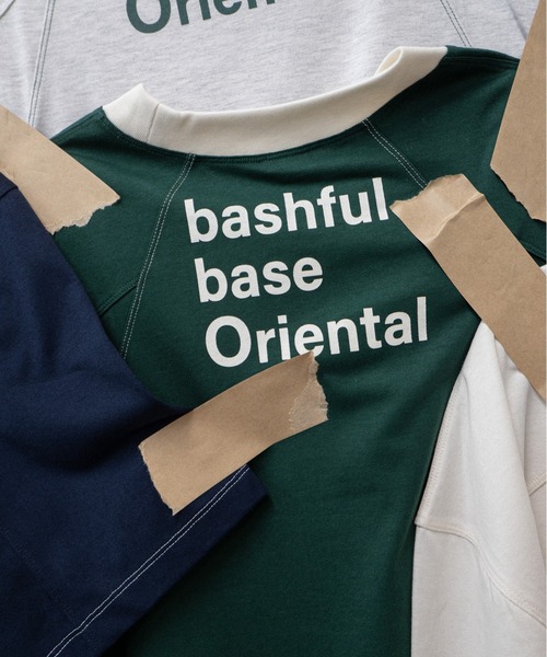 bashful base Oriental（バッシュフルベースオリエンタル）の「【bbO】バックロゴリンガーT（Tシャツ/カットソー・メンズ・ライトグレー/アイボリー/グリーン/ネイビー・LARGE/MEDIUM）」の16枚目の写真