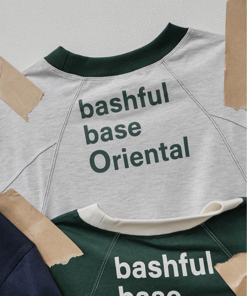 bashful base Oriental（バッシュフルベースオリエンタル）の「【bbO】バックロゴリンガーT（Tシャツ/カットソー・メンズ・ライトグレー/アイボリー/グリーン/ネイビー・LARGE/MEDIUM）」の17枚目の写真