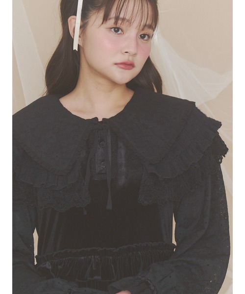 merry jenny（メリージェニー）の「fluffy lace collar（付け襟・レディース・オフホワイト/ブラック/アイボリー・FREE）」の3枚目の写真