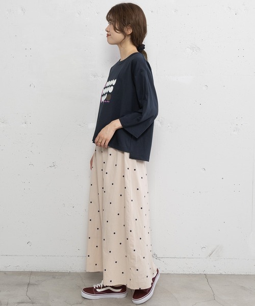 POU DOU DOU(プードゥドゥ)の「ドットボーダープリントトップス(Tシャツ/カットソー・レディース・ネイビー/オフホワイト/グリーン・3)」の17枚目の写真