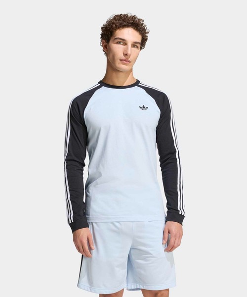adidas(アディダス)の「スリーストライプス ロングスリーブ Tシャツ / ロンT / アディダスオリジナルス adidas Originals(Tシャツ/カットソー・メンズ・ブルー・XX-LARGE/X-SMALL/X-LARGE/LARGE/3XL/SMALL/MEDIUM)」の1枚目の写真
