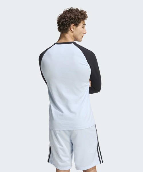 adidas(アディダス)の「スリーストライプス ロングスリーブ Tシャツ / ロンT / アディダスオリジナルス adidas Originals(Tシャツ/カットソー・メンズ・ブルー・XX-LARGE/X-SMALL/X-LARGE/LARGE/3XL/SMALL/MEDIUM)」の2枚目の写真
