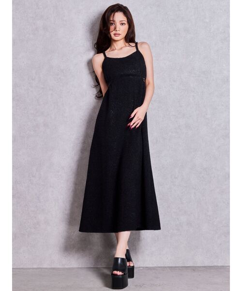 GYDA(ジェイダ)の「SIDE OPEN BACK RIBBON LONGワンピース(ワンピース・レディース・ブラック/オフホワイト/その他2/その他・FREE)」の3枚目の写真