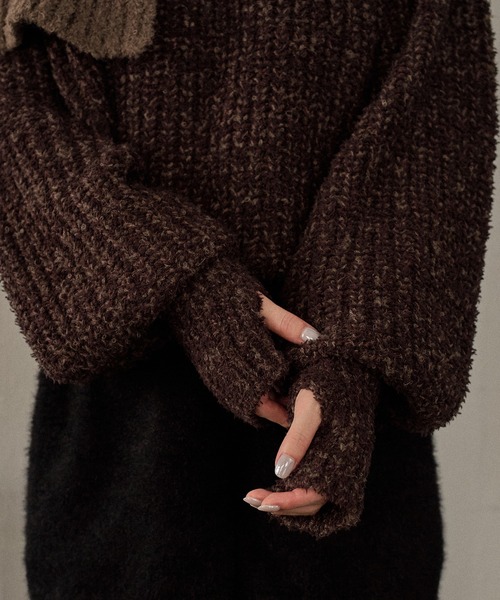 mideal(マイディール)の「bicolor one shoulder knit / バイカラーワンショルダーニット(ニット/セーター・レディース・ライトグリーン/ピンク/ブラウン・FREE)」の20枚目の写真