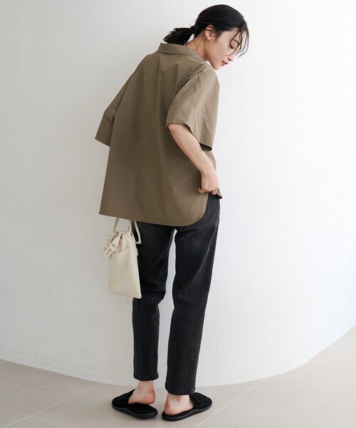 RONEL(ロネル)の「【RONEL/セットアイテム】(接触冷感/撥水/防シワ/2wayストレッチ)ドルマンブラウス タックイージーワイドパンツセット(サロペット/オーバーオール・レディース・ベージュ/ダークブラウン・L/M/S)」の12枚目の写真
