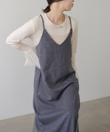 Bab（バブ）の「刺繍バックリボンキャミワンピース（ワンピース）」