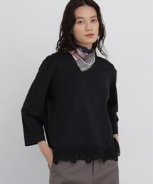 human woman（ヒューマンウーマン）の「◆【レイヤード可能】バテンレースヘムカットソープルオーバー（Tシャツ/カットソー）」
