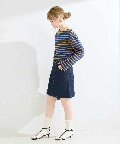 Lee(リー)の「【WEB+一部店舗限定】ウォッシャブル / Lee / リー MINI SKIRT(デニムスカート・レディース・ネイビー/ライトブルー・SMALL/MEDIUM)」の13枚目の写真