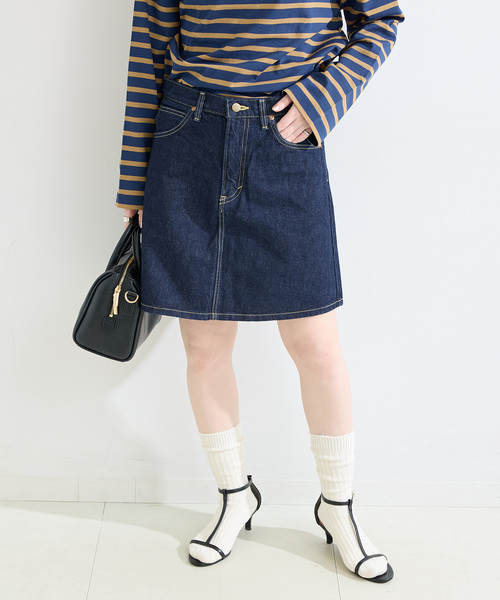Lee(リー)の「【WEB+一部店舗限定】ウォッシャブル / Lee / リー MINI SKIRT(デニムスカート・レディース・ネイビー/ライトブルー・SMALL/MEDIUM)」の16枚目の写真