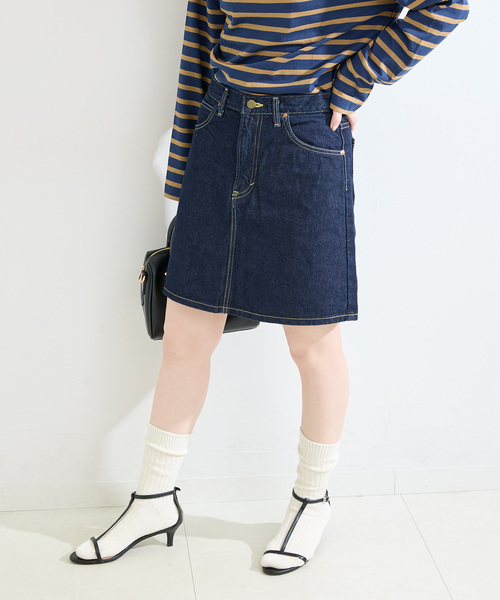Lee(リー)の「【WEB+一部店舗限定】ウォッシャブル / Lee / リー MINI SKIRT(デニムスカート・レディース・ネイビー/ライトブルー・SMALL/MEDIUM)」の6枚目の写真