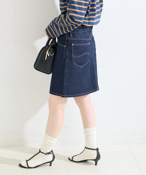 Lee(リー)の「【WEB+一部店舗限定】ウォッシャブル / Lee / リー MINI SKIRT(デニムスカート・レディース・ネイビー/ライトブルー・SMALL/MEDIUM)」の7枚目の写真