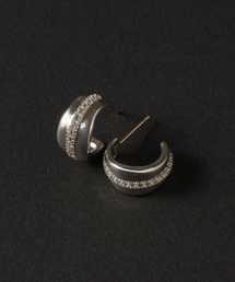 【SAMH by LILAS】ホワイトトパーズラインピアス SV(両耳)