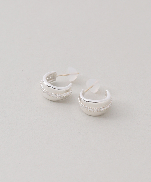 Lilas（リラ）の「【SAMH by LILAS】ホワイトトパーズラインピアス SV（両耳）（ピアス（両耳用）・レディース・シルバー・FREE）」の5枚目の写真