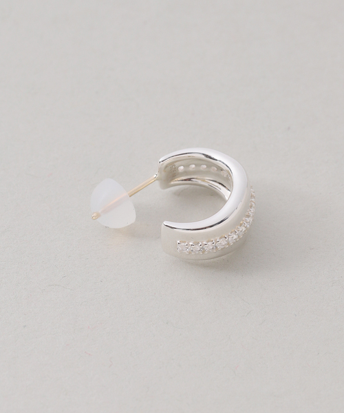 Lilas（リラ）の「【SAMH by LILAS】ホワイトトパーズラインピアス SV（両耳）（ピアス（両耳用）・レディース・シルバー・FREE）」の7枚目の写真