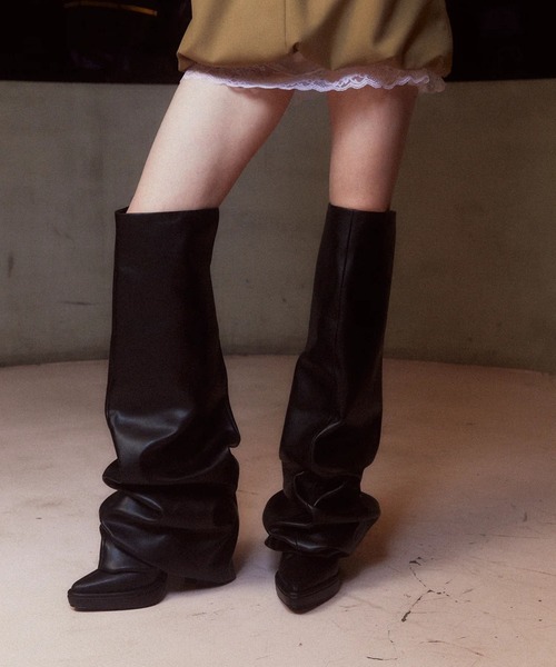 POOLDE（プールデ）の「Melted Thigh Boots（ブーツ・レディース・ブラック・37/38）」の13枚目の写真