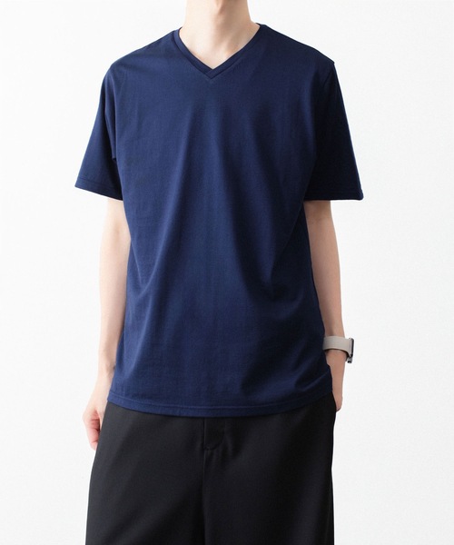 ato（アトウ）の「V NECK T-SHIRTS（Tシャツ/カットソー・メンズ・ホワイト/ブラック/ネイビー/トップグレー・46/48）」の4枚目の写真