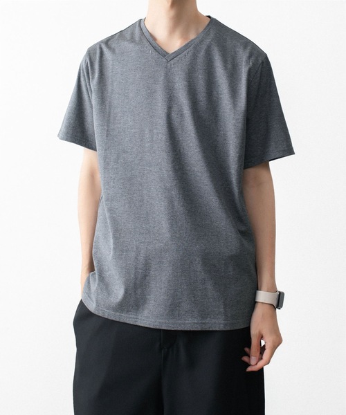 ato（アトウ）の「V NECK T-SHIRTS（Tシャツ/カットソー・メンズ・ホワイト/ブラック/ネイビー/トップグレー・46/48）」の3枚目の写真