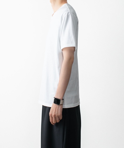 ato（アトウ）の「V NECK T-SHIRTS（Tシャツ/カットソー・メンズ・ホワイト/ブラック/ネイビー/トップグレー・46/48）」の9枚目の写真