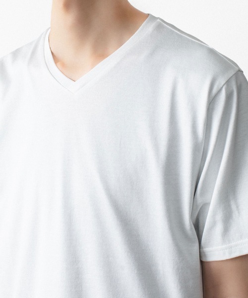 ato（アトウ）の「V NECK T-SHIRTS（Tシャツ/カットソー・メンズ・ホワイト/ブラック/ネイビー/トップグレー・46/48）」の6枚目の写真