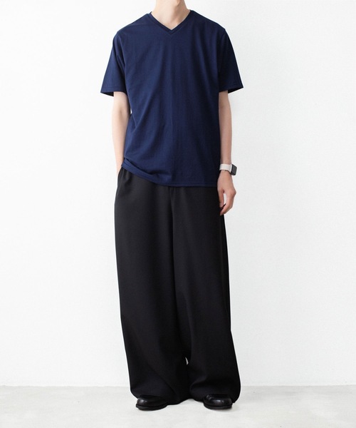 ato（アトウ）の「V NECK T-SHIRTS（Tシャツ/カットソー・メンズ・ホワイト/ブラック/ネイビー/トップグレー・46/48）」の18枚目の写真