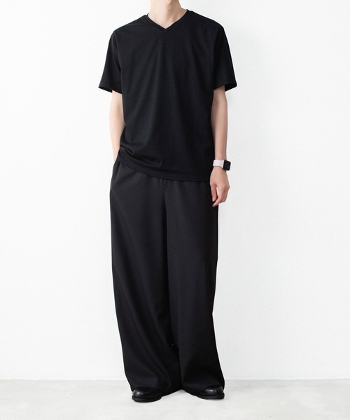 ato（アトウ）の「V NECK T-SHIRTS（Tシャツ/カットソー・メンズ・ホワイト/ブラック/ネイビー/トップグレー・46/48）」の12枚目の写真