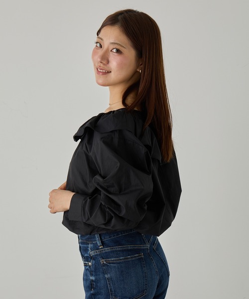 MAGASIN DE MODE Chou Chou(マガジンデモードシュシュ)の「【MAGASIN DE MODE Chou Chou】フリルブラウス SNF(シャツ/ブラウス・レディース・ホワイト/ブラック・FREE)」の5枚目の写真