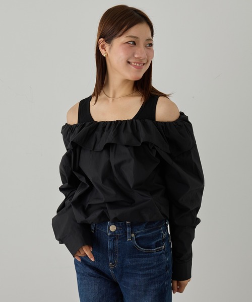 MAGASIN DE MODE Chou Chou(マガジンデモードシュシュ)の「【MAGASIN DE MODE Chou Chou】フリルブラウス SNF(シャツ/ブラウス・レディース・ホワイト/ブラック・FREE)」の7枚目の写真