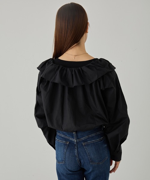 MAGASIN DE MODE Chou Chou(マガジンデモードシュシュ)の「【MAGASIN DE MODE Chou Chou】フリルブラウス SNF(シャツ/ブラウス・レディース・ホワイト/ブラック・FREE)」の6枚目の写真