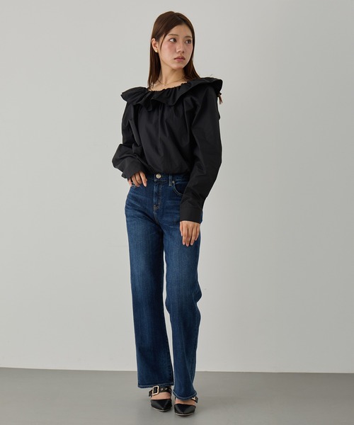MAGASIN DE MODE Chou Chou(マガジンデモードシュシュ)の「【MAGASIN DE MODE Chou Chou】フリルブラウス SNF(シャツ/ブラウス・レディース・ホワイト/ブラック・FREE)」の10枚目の写真