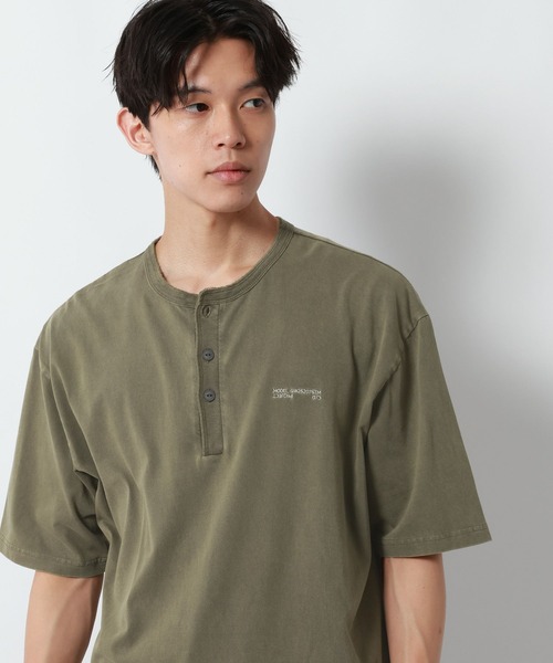 GLOBAL WORK(グローバルワーク)の「ピグメントヘンリーネックTシャツ/1054516(Tシャツ/カットソー・メンズ・ダークブラウン/オフホワイト/チャコールグレー/グリーン系その他6・SMALL/MEDIUM/LARGE)」の4枚目の写真