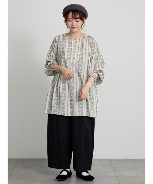 TSUHARU by Samansa Mos2(ツハルバイサマンサモスモス)の「タックボリュームパンツ(その他パンツ・レディース・ベージュ/ブラック・F)」の6枚目の写真