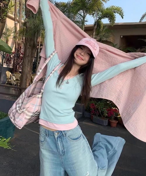 Vipoa(ヴィポア)の「レイヤード風ミントトップス(Tシャツ/カットソー・レディース・ミント・FREE)」の22枚目の写真