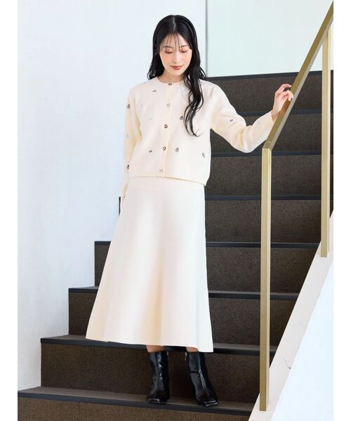 TONAL(トーナル)の「【POLOBCS】刺繍ニットカーデ(カーディガン/ボレロ・レディース・ネイビー/オフホワイト/ブラウン・MEDIUM)」の19枚目の写真