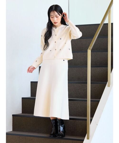TONAL(トーナル)の「【POLOBCS】刺繍ニットカーデ(カーディガン/ボレロ・レディース・ネイビー/オフホワイト/ブラウン・MEDIUM)」の20枚目の写真
