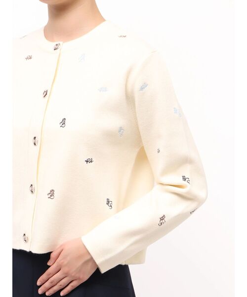 TONAL(トーナル)の「【POLOBCS】刺繍ニットカーデ(カーディガン/ボレロ・レディース・ネイビー/オフホワイト/ブラウン・MEDIUM)」の10枚目の写真