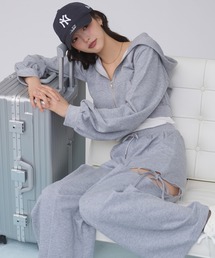 rhinestone sweatshirt hoodie / ラインストーンスウェットパーカー