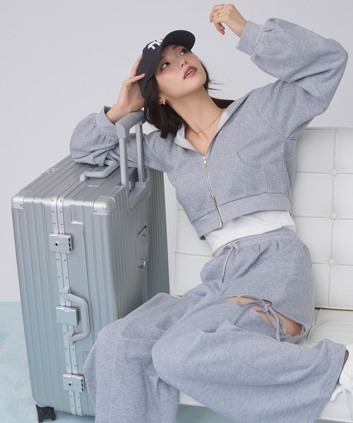 Ambre Neige（アンブルネージュ）の「rhinestone sweatshirt hoodie / ラインストーンスウェットパーカー（パーカー・レディース・ピンク/杢グレー/ブラック・FREE）」の21枚目の写真