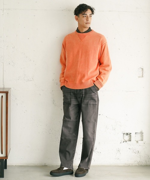 BAYFLOW（ベイフロー）の「フェードニットプルオーバー（ニット/セーター・メンズ・オレンジ/ブルー/ライトグレー/レッド/チャコール・LARGE/MEDIUM）」の8枚目の写真