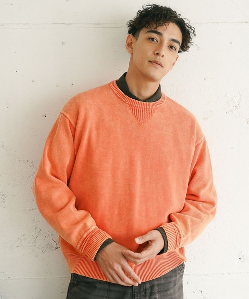 BAYFLOW（ベイフロー）の「フェードニットプルオーバー（ニット/セーター・メンズ・オレンジ/ブルー/ライトグレー/レッド/チャコール・LARGE/MEDIUM）」の11枚目の写真