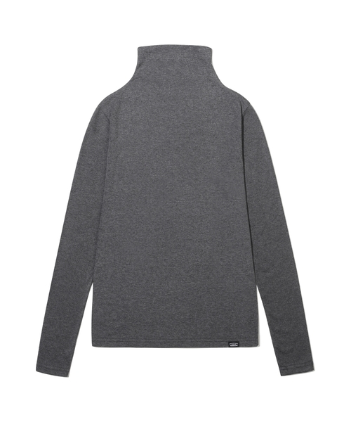 PEID(ペイド)の「PD ベーシック ハーフタートルネック スリムフィット 長袖Tシャツ 4カラー(Tシャツ/カットソー・レディース・ブラック/ホワイト/チャコールグレー/ブラウン・SMALL)」の3枚目の写真