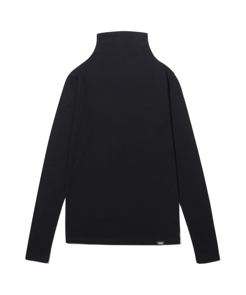PEID(ペイド)の「PD ベーシック ハーフタートルネック スリムフィット 長袖Tシャツ 4カラー(Tシャツ/カットソー・レディース・ブラック/ホワイト/チャコールグレー/ブラウン・SMALL)」の1枚目の写真
