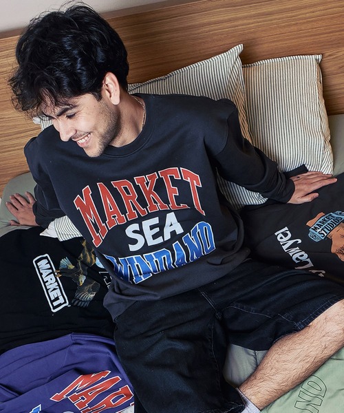 WIND AND SEA(ウィンダンシー)の「MARKET x WDS LOGO CREW NECK SWEAT SHIRT(スウェット・メンズ・アッシュ/ネイビー/ブラック・LARGE/SMALL/X-LARGE/MEDIUM)」の1枚目の写真