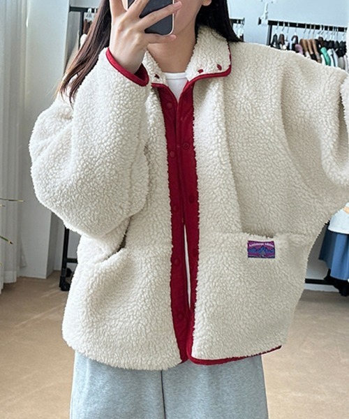 ReRe(リリ)の「リバーシブルフリースジャケット(ブルゾン・レディース・レッド/グリーン/オレンジ・FREE)」の22枚目の写真
