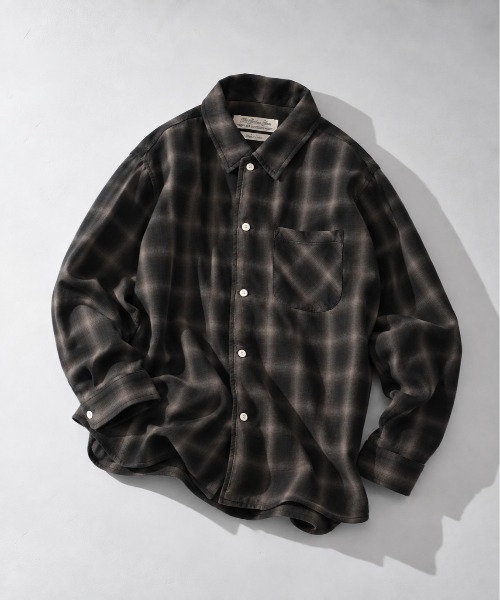 KEY TIMEZ(キータイムズ)の「【REMI RELIEF/レミレリーフ】ダメージテンセルオンブレーチェックシャツ(シャツ/ブラウス・メンズ・グリーン/ブラック・L/M)」の2枚目の写真