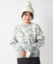 【FILA GOLF/フィラゴルフ】レディース総柄ロゴクルーネックセーター　ゴルフ